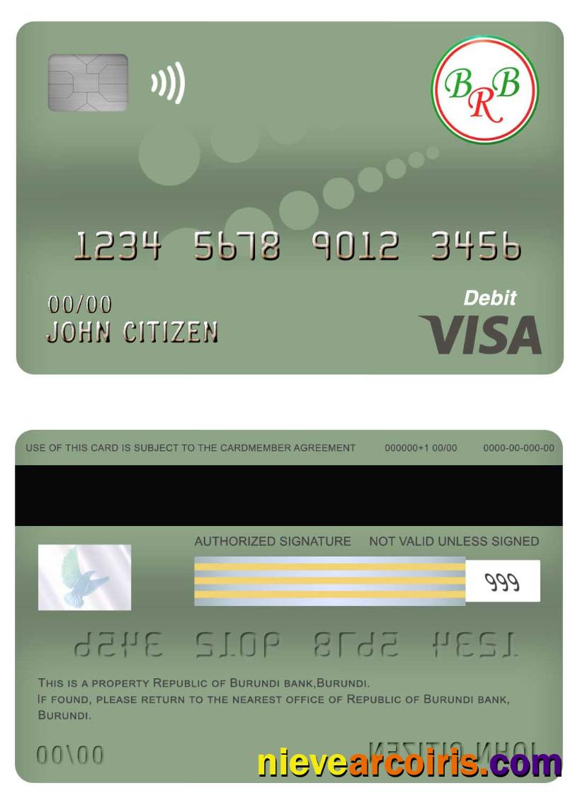 Burundi Bank of the Republic of Burundi visa debit card 
